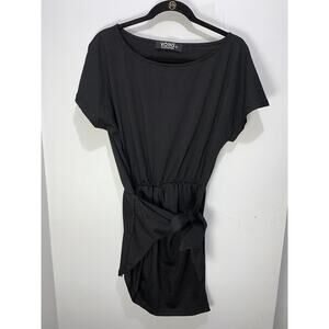 Yoins Womens Black Short Sleeve Dress With Adjustable Waist Tie Belt Size M